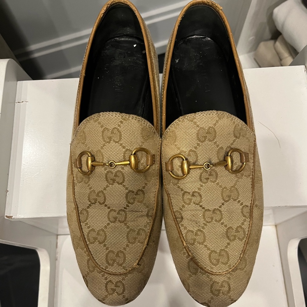 Gucci Supreme Canvas GG Logo Loafers